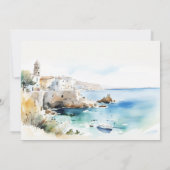 プーリア州イタリア 水彩画風景 リハーサルディナー 招待状 (裏面)