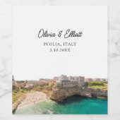 プーリア結婚式の引き出物パーソナライズされたワインラベル ワインラベル (シングルラベル)