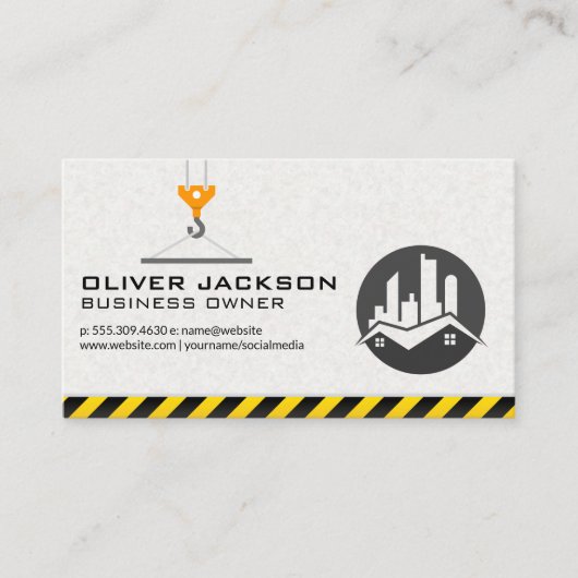 プーリ建築クレーン |エステート実在ログ 名刺 (正面)