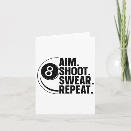 プールおもしろいアート女子男性へビリヤード恋人プール カード (正面)