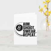 プールおもしろいアート女子男性へビリヤード恋人プール カード (黄色い花)