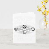 プールおもしろいアート女子男性へビリヤード恋人プール カード (黄色い花)