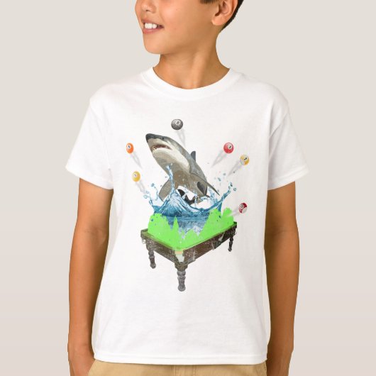プールおもしろいビリヤード・シャーク Tシャツ (正面)