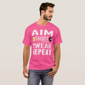 プールおもしろいビリヤードAIM SHOOT OR REPEAT BILLIARDS Tシャツ (正面フル)