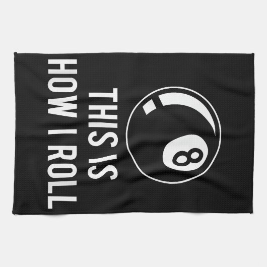 プールおもしろい選手のためのビリヤードデザインレトロ8 Ba キッチンタオル (横)