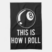 プールおもしろい選手のためのビリヤードデザインレトロ8 Ba キッチンタオル (縦)