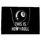 プールおもしろい選手のためのビリヤードデザインレトロ8 Ba ラージペーパーバッグ (裏面)