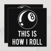 プールおもしろい選手のためのビリヤードデザインレトロ8 Ba 招待状 (正面/裏面)