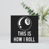 プールおもしろい選手のためのビリヤードデザインレトロ8 Ba 招待状 (スタンド正面)