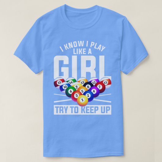 プールおもしろい選手ガールズスヌーカービリヤード Tシャツ (デザイン正面)