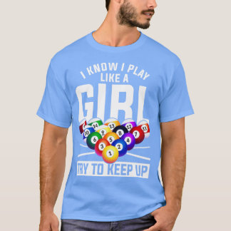 プールおもしろい選手ガールズスヌーカービリヤード Tシャツ