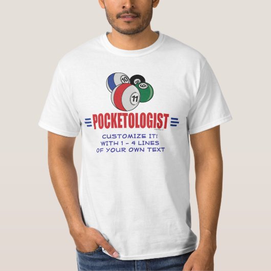 プールおもしろい·ビリヤード Tシャツ (正面)