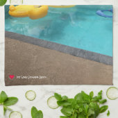 プールお洒落キッチンタオルに入ったかわいいユニコーン鴨 キッチンタオル (折り畳み)