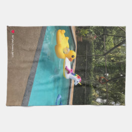 プールお洒落キッチンタオルに入ったかわいいユニコーン鴨 キッチンタオル