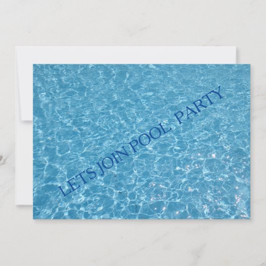 プールがプールに参加するパーティの招待状 招待状 (正面)