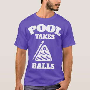 プールが玉を手に入れる小さなポケットビリヤード Tシャツ