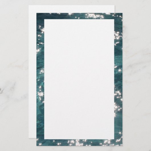 プールきらめく水の背景 便箋 (正面/裏面)