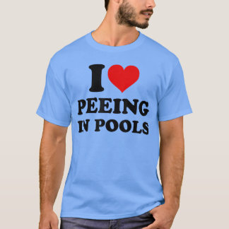 プールでおしっこするのが好き プールでおしっこ スイミング ファニー Tシャツ