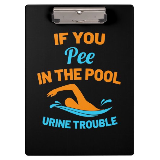 プールでおしっこするスイマー クリップボード (正面)