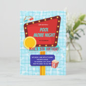 プールでのドライブイン映画鑑賞パーティー 招待状 (スタンド正面)