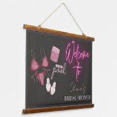 プールでの日中挙式歓迎看板 吊り下げ型タペストリー (傾斜あり)