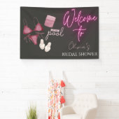 プールでの日  ブライダルシャワーのウェルカムサイン 横断幕 (インサイチュ)