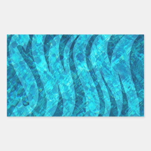 プールでの水泳 長方形シール (正面)