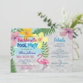プールでの独身最後の女友達パーティー招待状 招待状 (スタンド正面)
