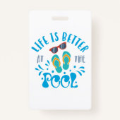 プールでの生活がより良い夏のデザイン バッジ (正面)