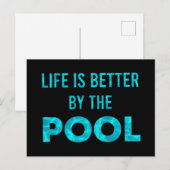 プールでの生活は水泳と夏によって良い インビテーションポストカード (正面/裏面)