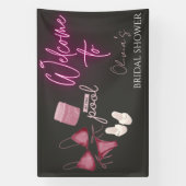 プールでの結婚前お披露目会のウェルカムサイン 横断幕 (縦)