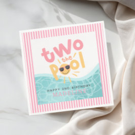 プールでトゥーな2歳の夏のお誕生日おめでとう スタンダードカクテルナプキン