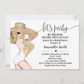 プールでパーティしようぜ、ブライズシャワーの前に 招待状 (正面)