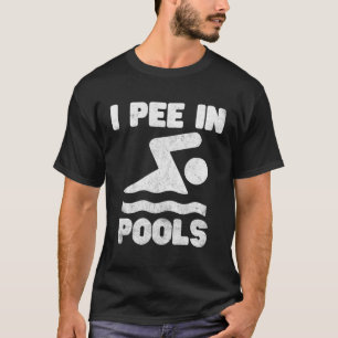プールでライン上に小便 Tシャツ
