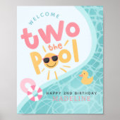 プールで夏の2歳の誕生日をお祝いしよう 歓迎 ポスター (正面)
