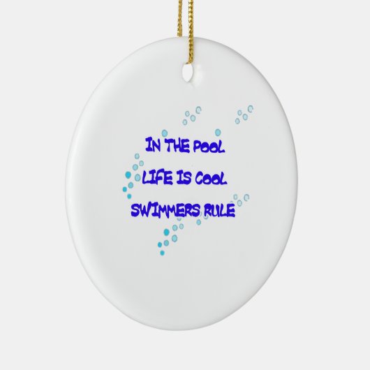 プールで生命はクールです セラミックオーナメント (右)