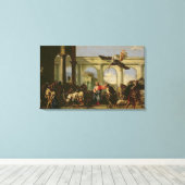 プールで麻痺を癒すイエス キャンバスプリント (インサイチュ (ウッドフロア))