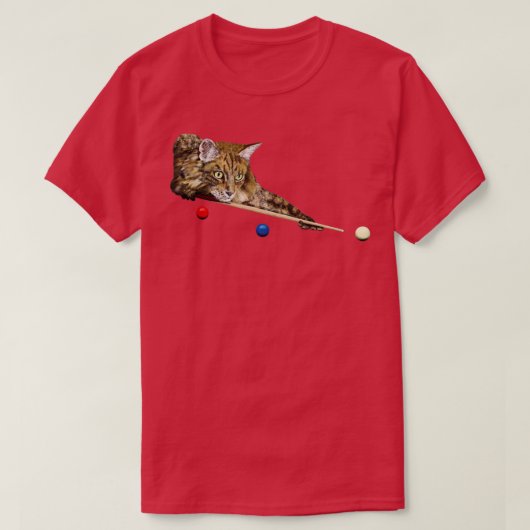 プールとスヌーカー猫8ボール9ボールキャット遊ズ Tシャツ (デザイン正面)