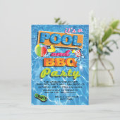 プールとBBQパーティの招待状 招待状 (スタンド正面)