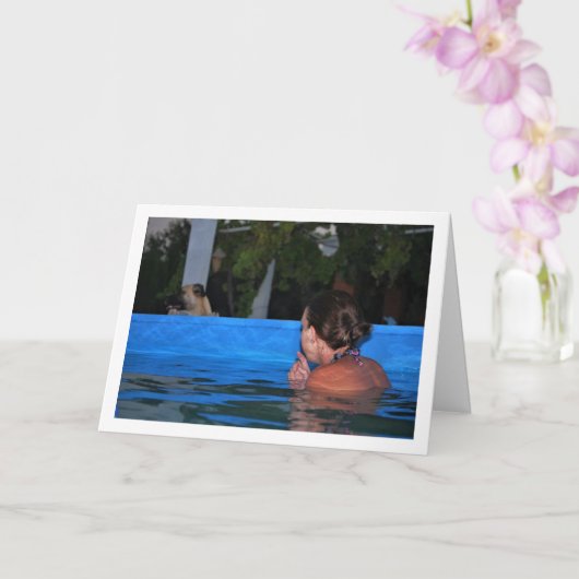 プールにいる女の子 カード (蘭)