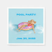 プールにフローティングSprinkle Dout Float スタンダードカクテルナプキン (正面)