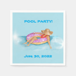 プールにフローティングSprinkle Dout Float スタンダードカクテルナプキン