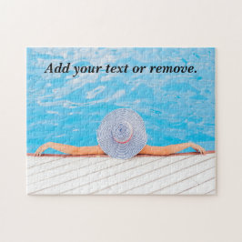 プールにリラックスさせるいる女性の写真： ジグソーパズル