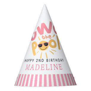 プールに二歳の誕生日 パーティーハット
