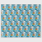 プールに入った愛国的なゴムアヒル ラッピングペーパー (フラット)