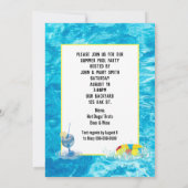 プールに愛国的な黄色のゴムガモ 招待状 (裏面)