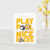 プールに遊いいラックを持つ女のおもしろい子 カード (黄色い花)