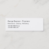 プールのサービス業カード スキニー名刺 (裏面)