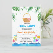 プールのトロピカルピクニックブランチ招待 招待状 (スタンド正面)