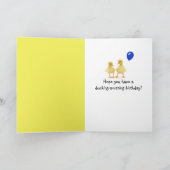 プールのバースデーゴムダック カード (内部)